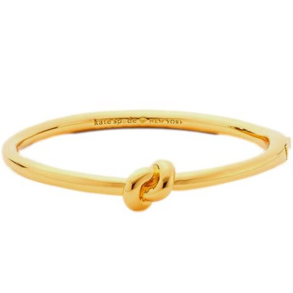 Kate Spade Gold Sailors Knot Hinge Bangle Bracelet Womens Gold Plated Metal NEW - Picture 5 of 6